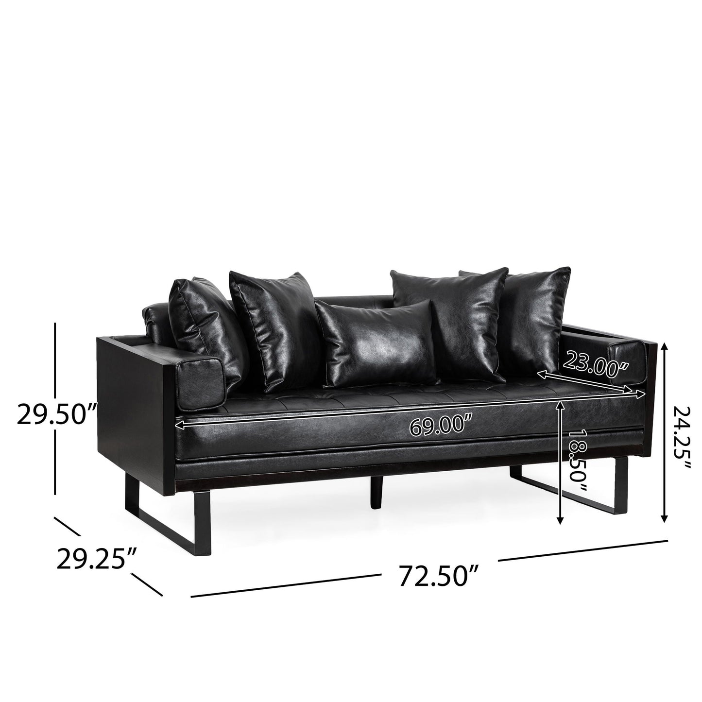 Contemporary Oversized Loveseat With Accent Pillow Noble House