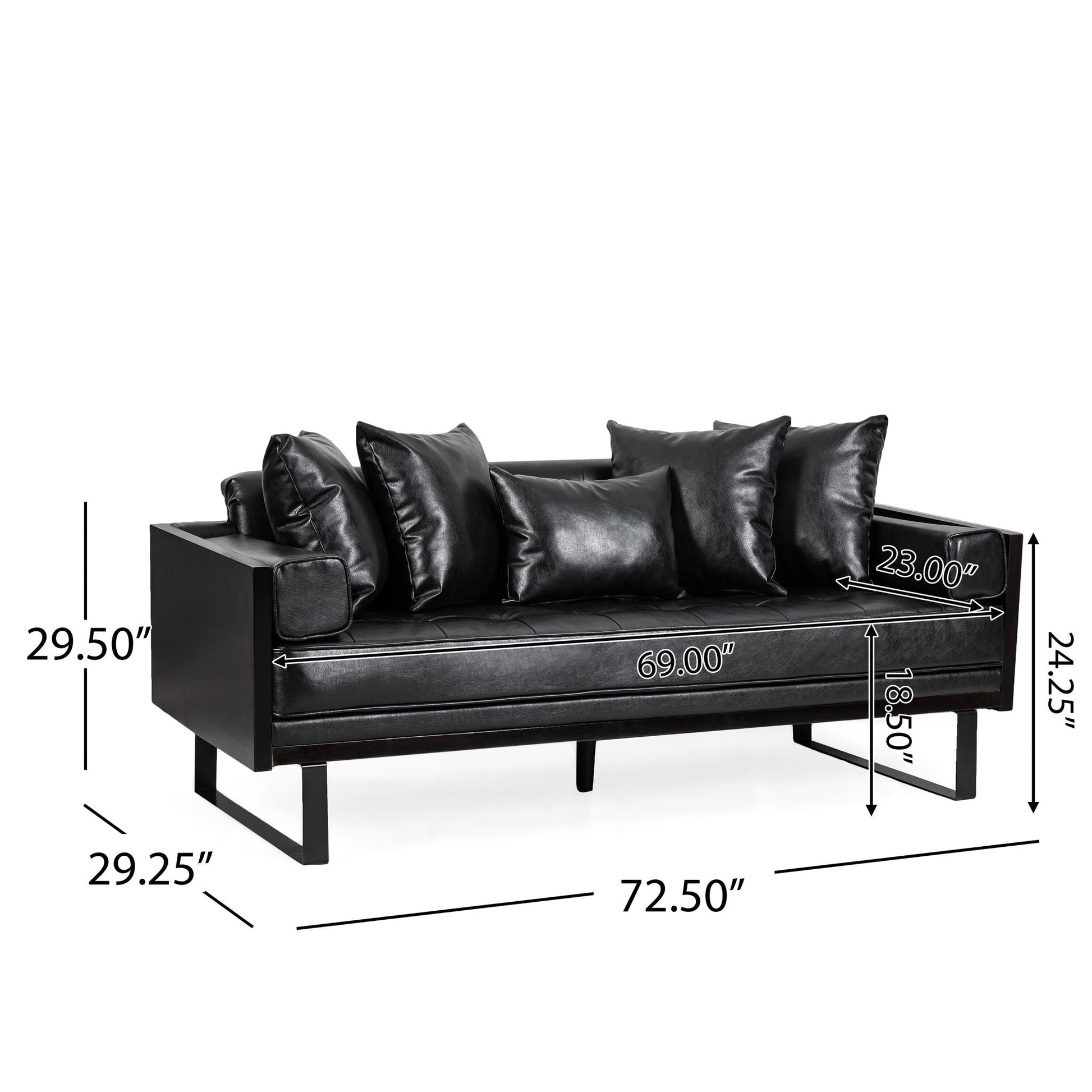 Contemporary Oversized Loveseat With Accent Pillow Noble House