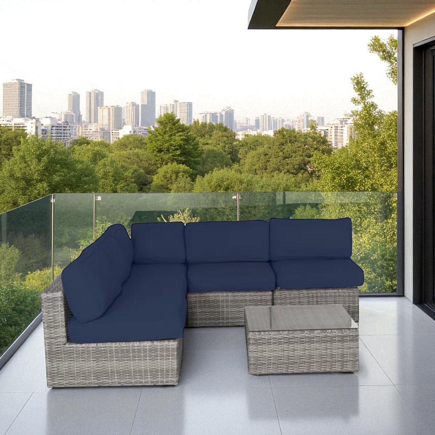 Outdoor Wicker Seating Group With Cushions LSI Patio Furniture