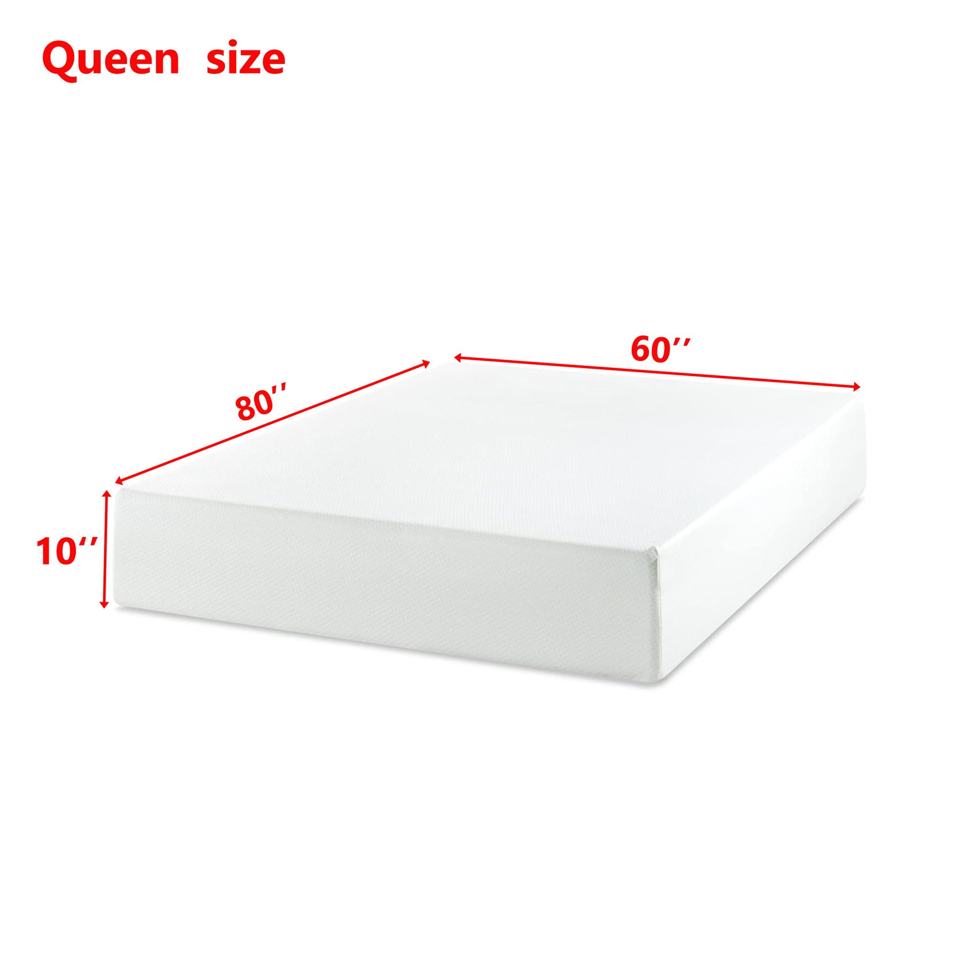 10" Green Tea Memory Foam Mattress In Box, Fiberglass Free Daily Nest