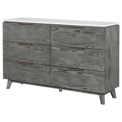 Nathan - 6-Drawer Dresser - Gray