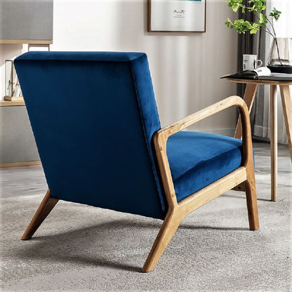 Classic Mid-Century Modern Accent Chairs, Open Framed Armchair With Cushioning US Pride