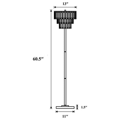 Anya - Hanging Crystal Metal Floor Lamp - Chrome