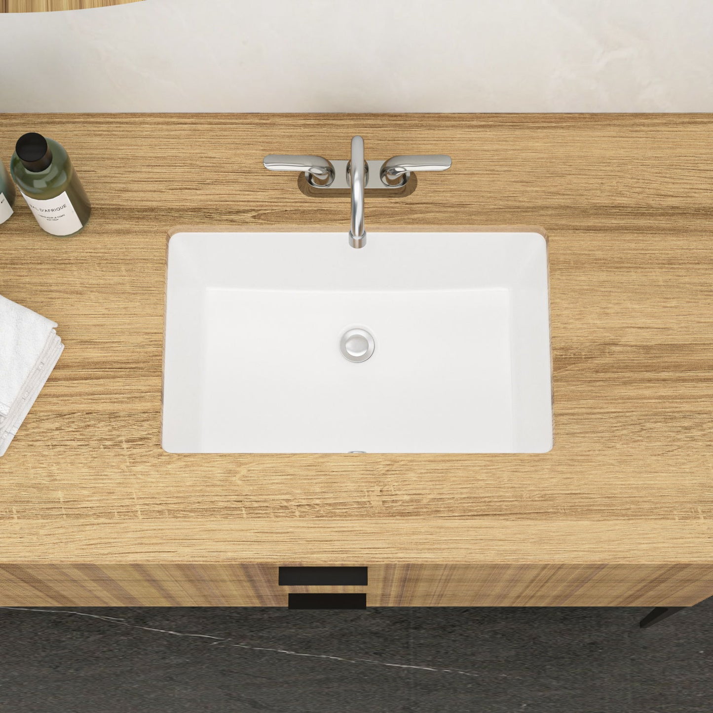 Modern Ceramic Undermount Bathroom Sink With Overflow, High Quality Daily Nest