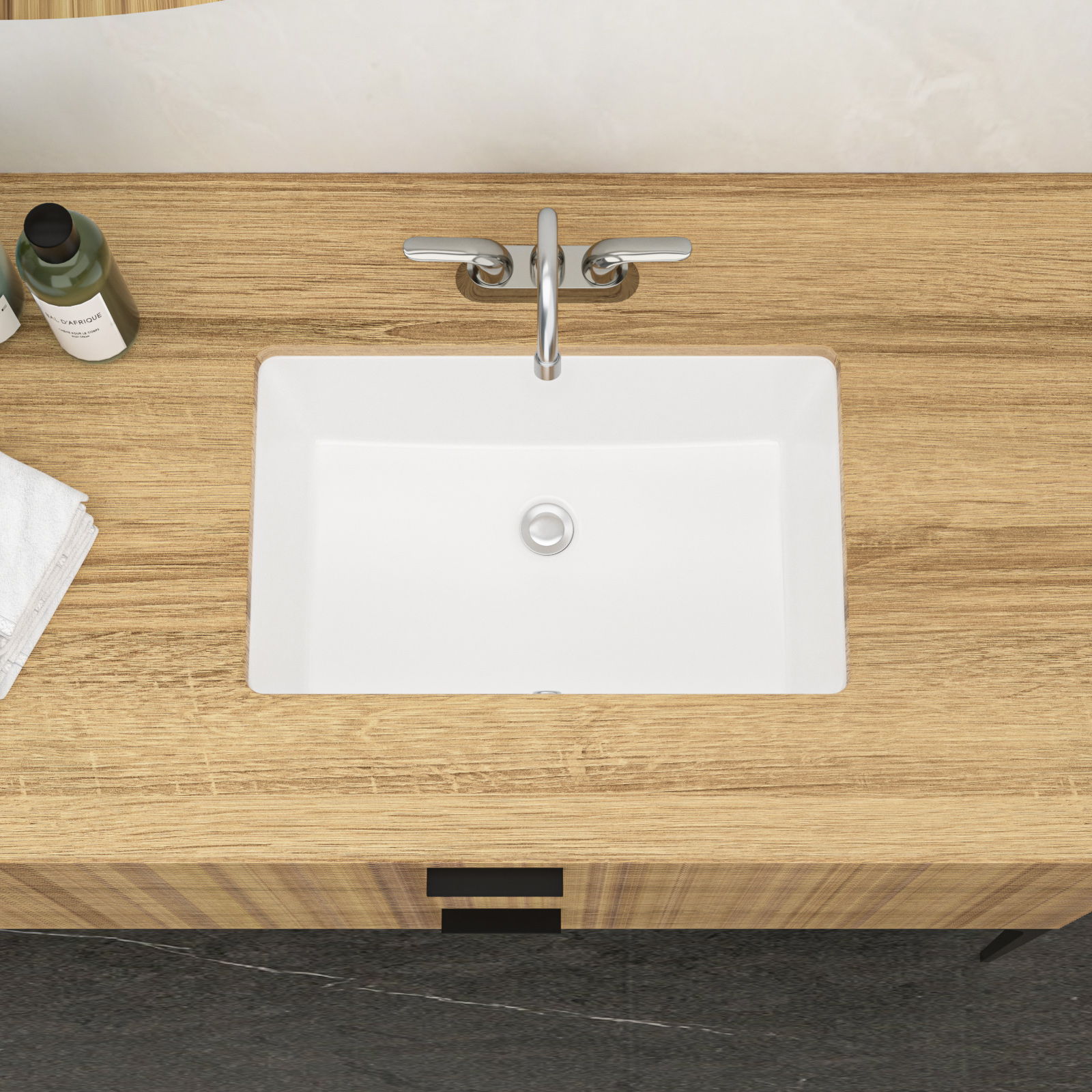 Modern Ceramic Undermount Bathroom Sink With Overflow, High Quality Daily Nest