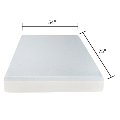 6" Firm Full Size Gel Memory Foam Mattress With Cooling Technology - White Daily Nest