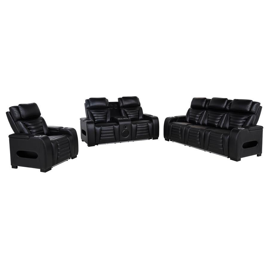 Zuma - Faux Leather Dual Power LED Sofa Set Coaster Fine Furniture