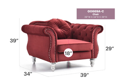 Chic Transitional Flared Arm Chair Glory Furniture