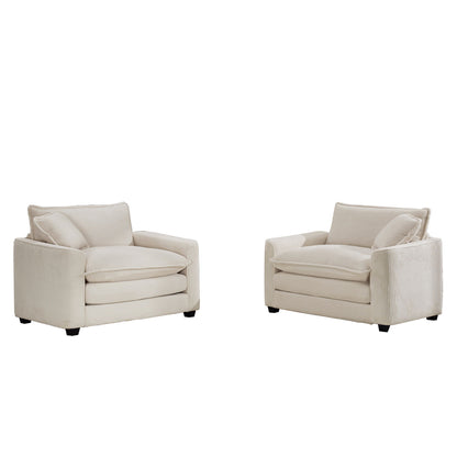Modern Classic Fabric Single Chair Deep Seat Sofa With Pillow Home Essentials