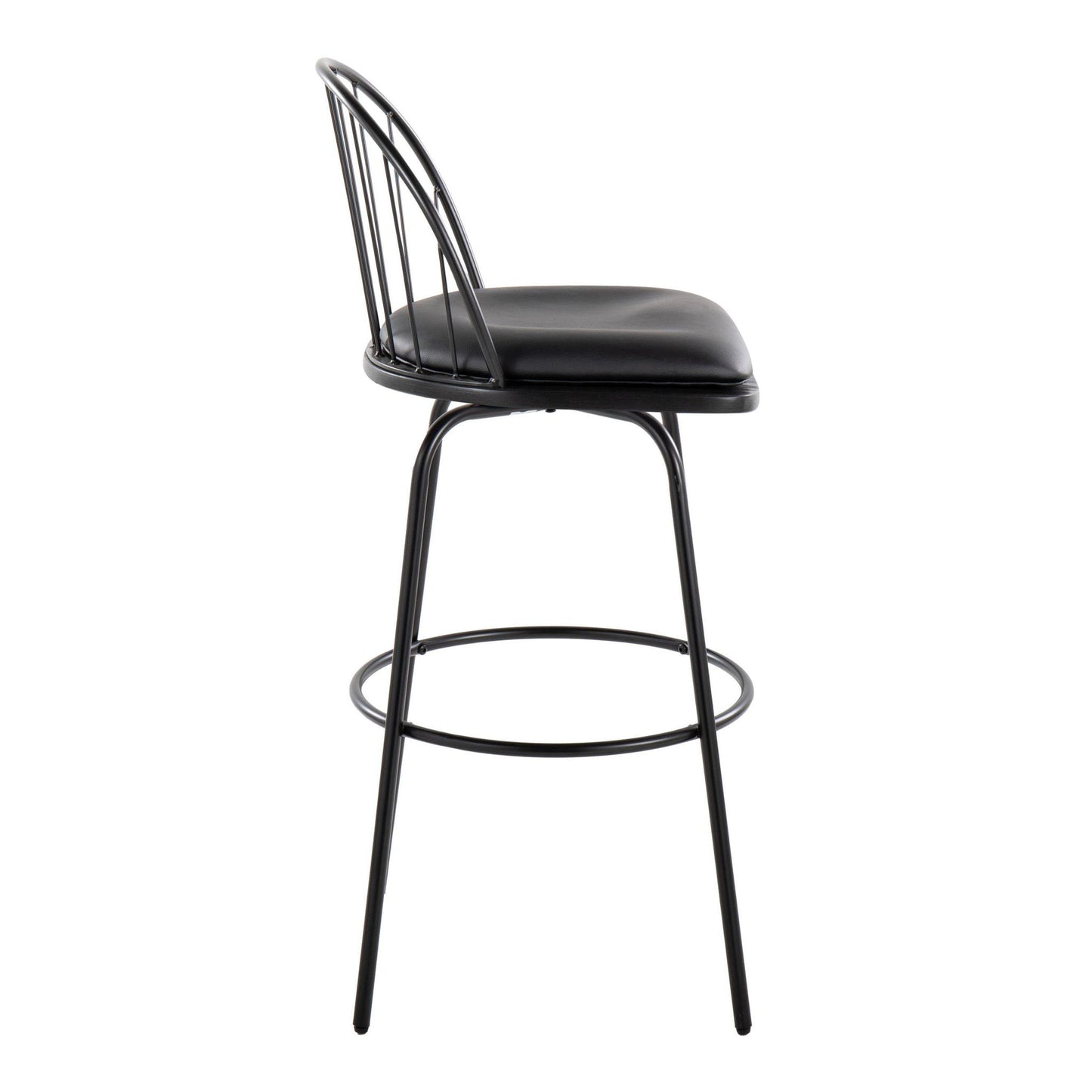 Riley - Claire Farmhouse Fixed Height Barstool With Swivel With Round Footrest (Set of 2) Lumi Source