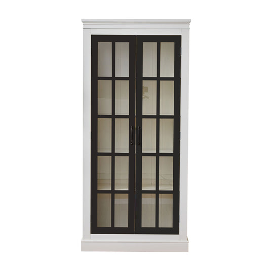 Rustic Style Display Cabinet With Glass Doors For Collectibles Hearth and Haven