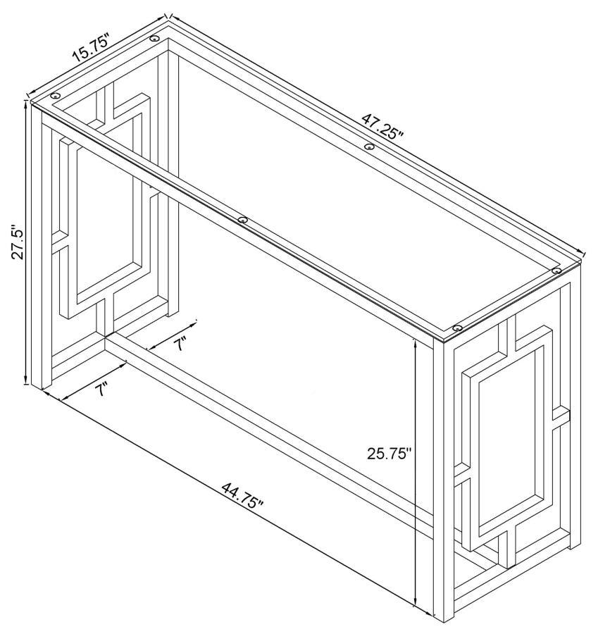 Merced - Glass Top Metal Table CoasterEssence