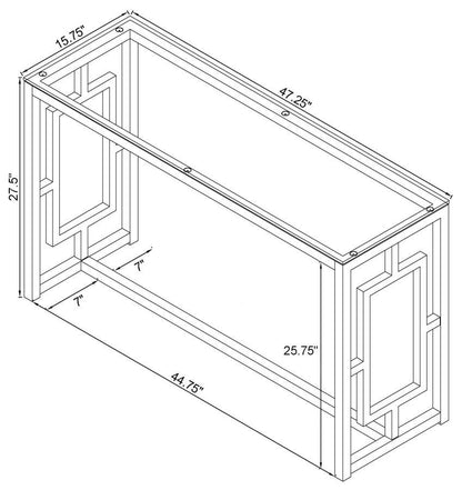 Merced - Glass Top Metal Table CoasterEssence