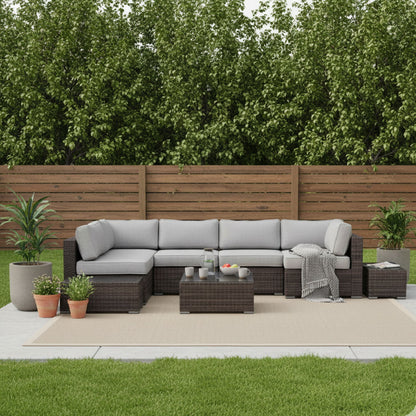 Wicker Sectional Seating Group With Plush Cushions LSI Patio Furniture