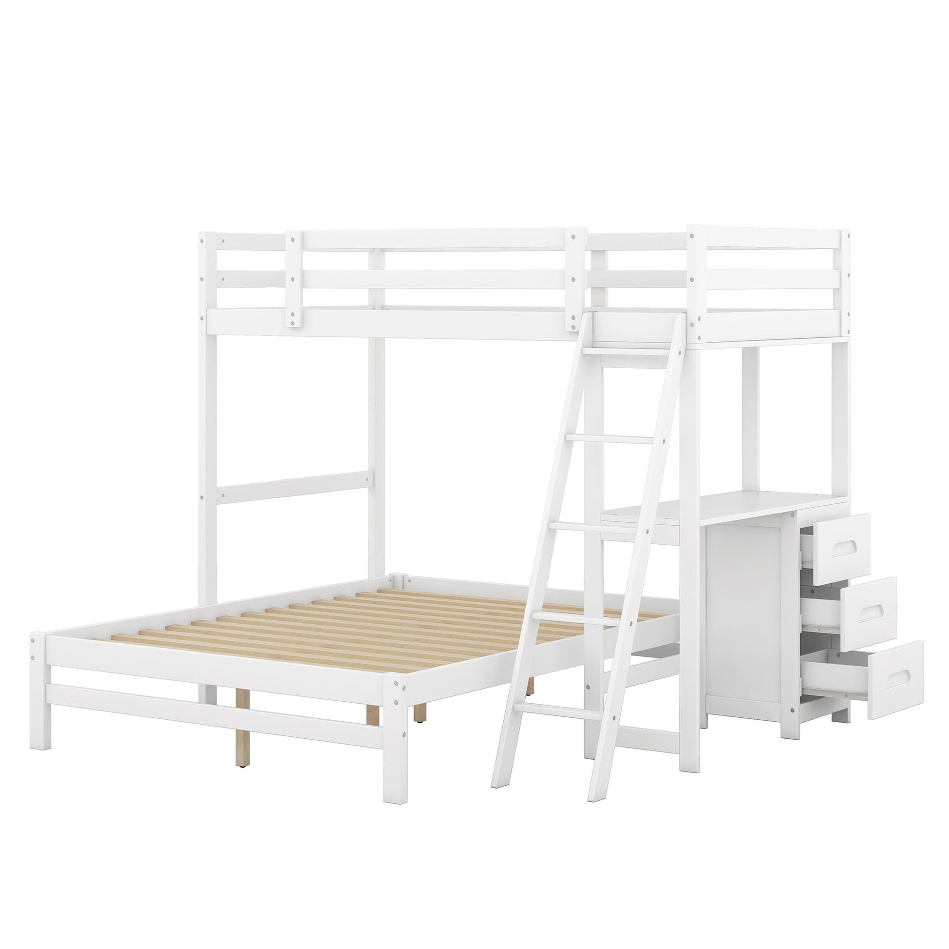 Bunk Bed With Built In Desk And 3 Drawers Hearth and Haven