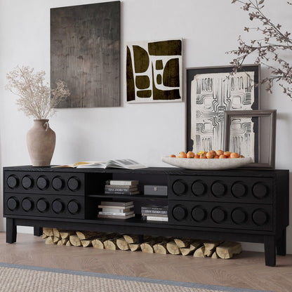 Media Console With 4 Drawers And Cable Management Home Essentials