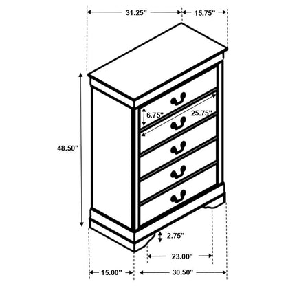 Louis Philippe - Five-drawer Chest CoasterEveryday