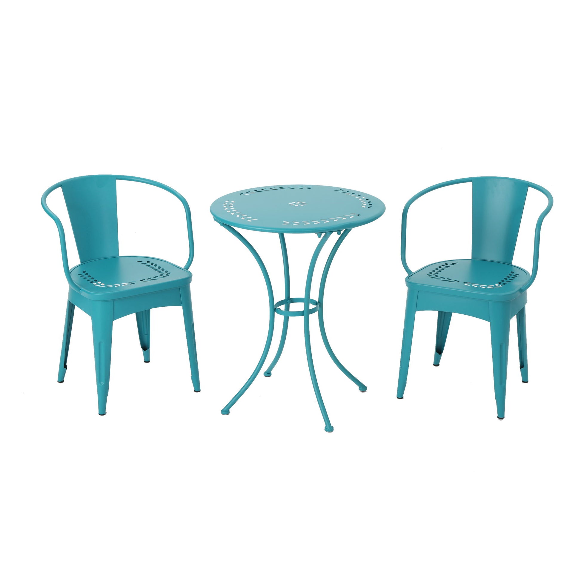 Lourdes - 3 Piece Metal Set - Teal Noble House