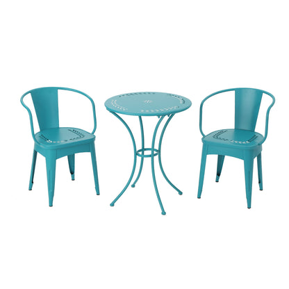 Lourdes - 3 Piece Metal Set - Teal Noble House