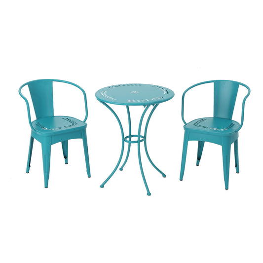 Lourdes - 3 Piece Metal Set - Teal Noble House