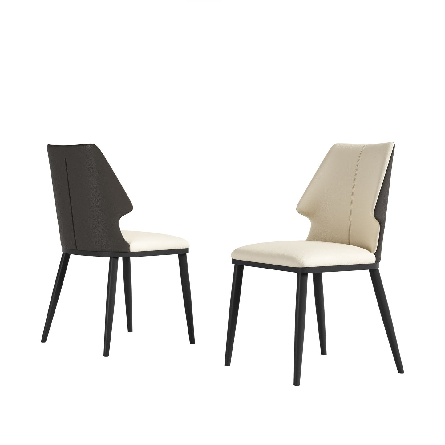 Contemporary Dining Chair (Set of 2) Comfortable Material For Home Or Office - Gray / White Home Essentials