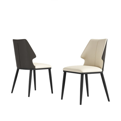 Contemporary Dining Chair (Set of 2) Comfortable Material For Home Or Office - Gray / White Home Essentials