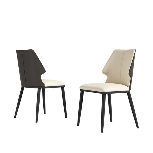 Contemporary Dining Chair (Set of 2) Comfortable Material For Home Or Office - Gray / White Home Essentials