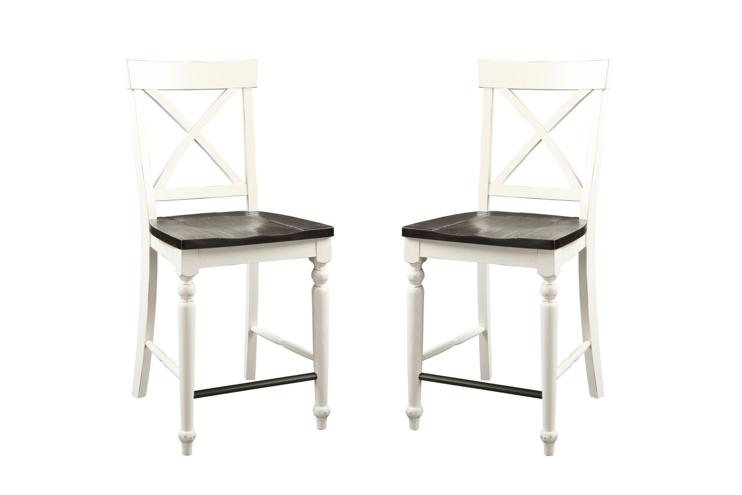 Mountina - 24" Tall Bar Stools (Set of 2) - Brown / White Emerald Home