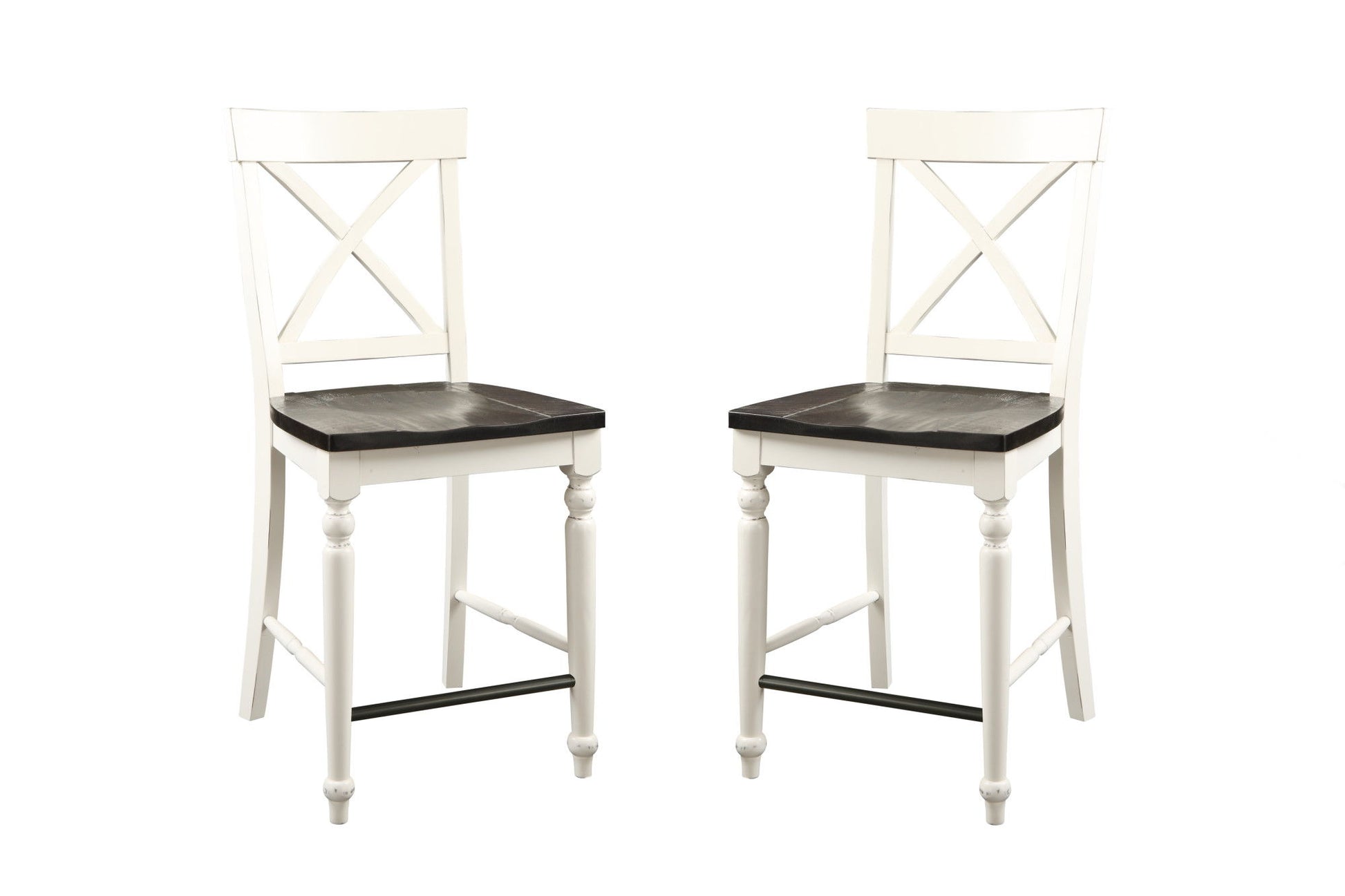 Mountina - 24" Tall Bar Stools (Set of 2) - Brown / White Emerald Home