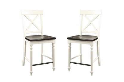Mountina - 24" Tall Bar Stools (Set of 2) - Brown / White Emerald Home