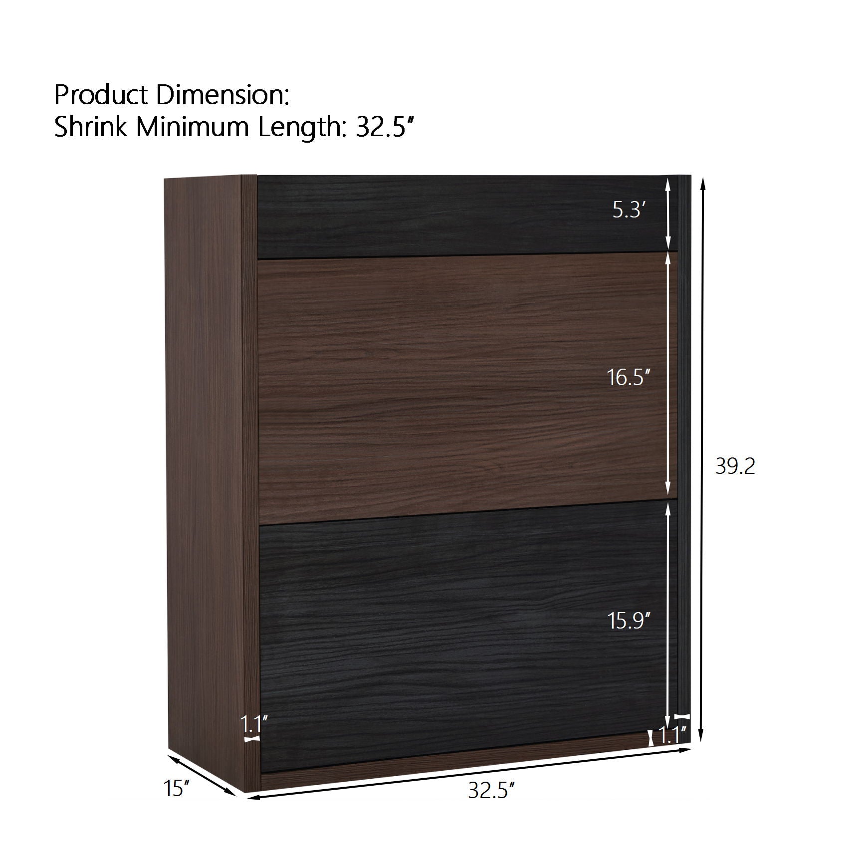 Modern Extendable & Rotating Cabinet With Drawer And Flip Doors For Versatile Storage - Black / Dark Walnut Hearth and Haven