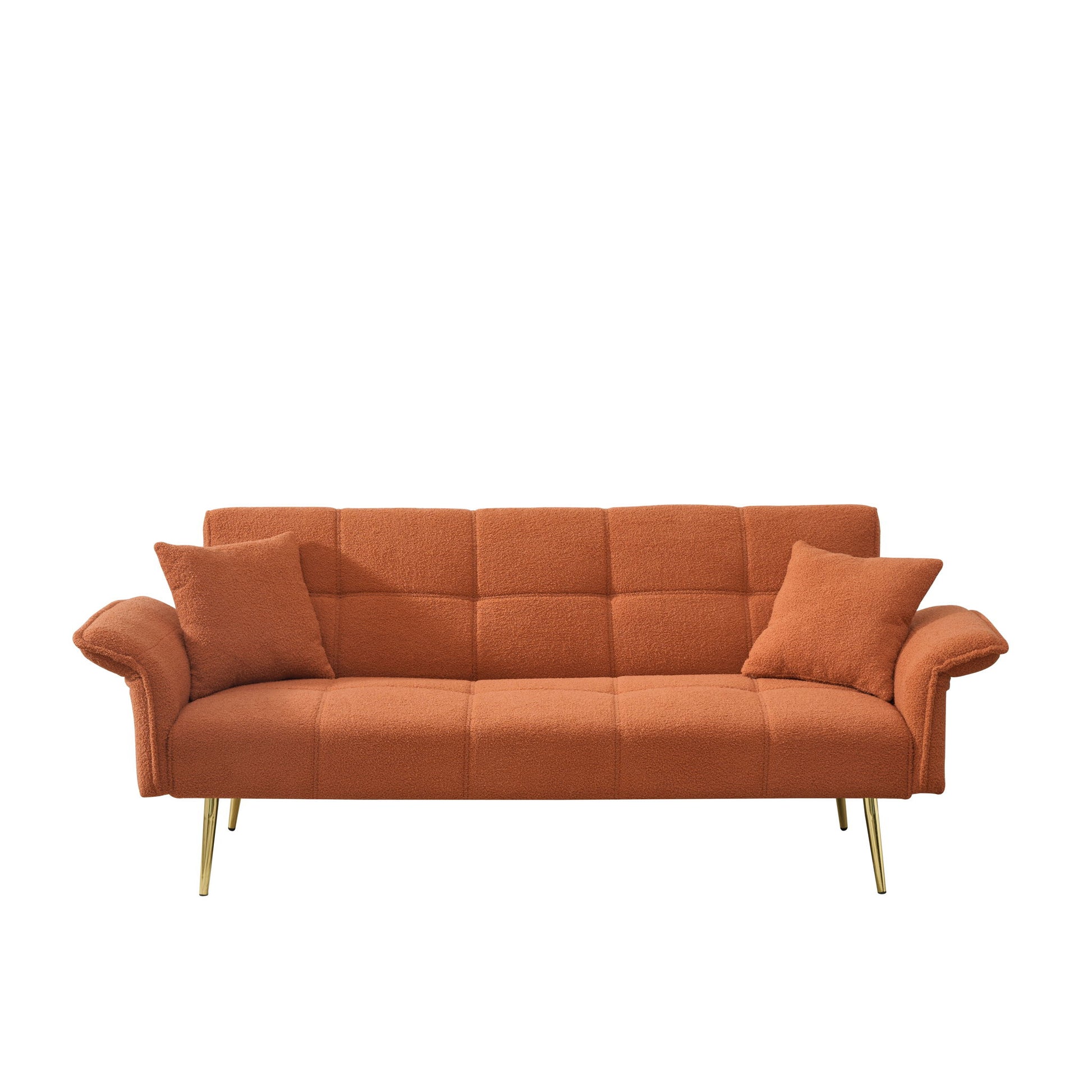 Convertible Double Futon Sofa Bed With Folding Armrests For Living Rooms Home Essentials