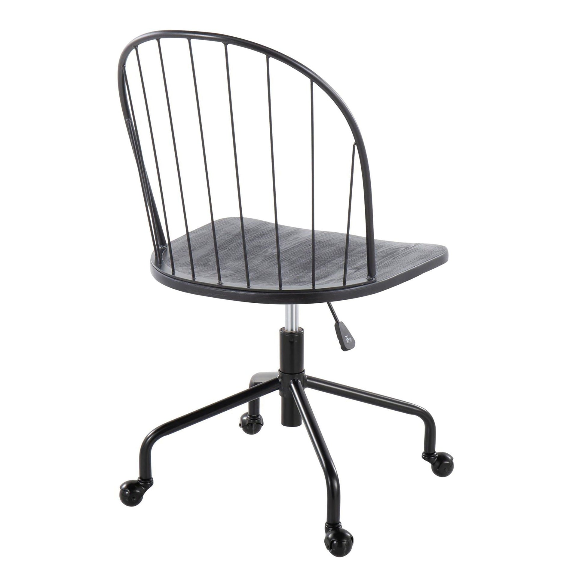 Riley - Farmhouse Adjustable High Back Office Chair - Black Lumi Source