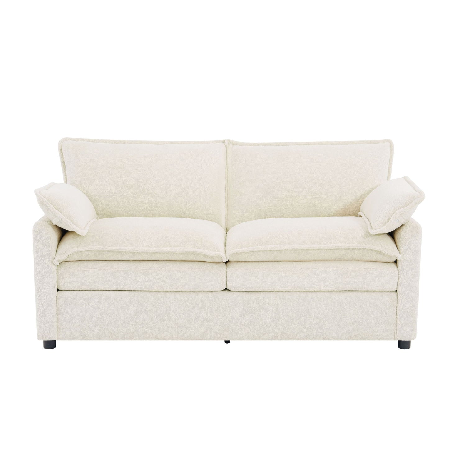 Modern Loveseat Sofa, Upholstered Couch With Side Storage Pockets Hearth and Haven