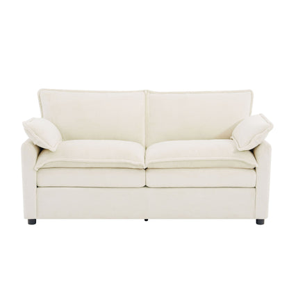 Modern Loveseat Sofa, Upholstered Couch With Side Storage Pockets Hearth and Haven