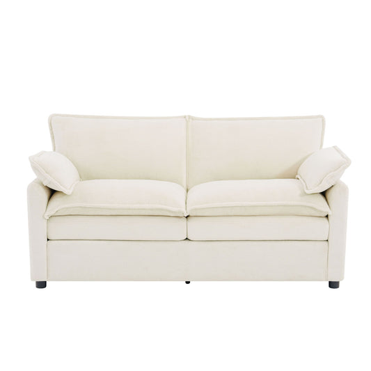 Modern Loveseat Sofa, Upholstered Couch With Side Storage Pockets Hearth and Haven