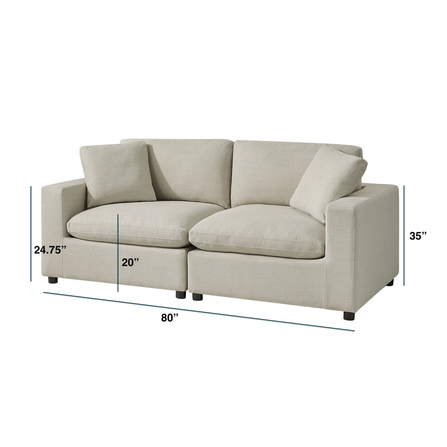Cassandra - Modular 2 Piece Sofa Home Essentials