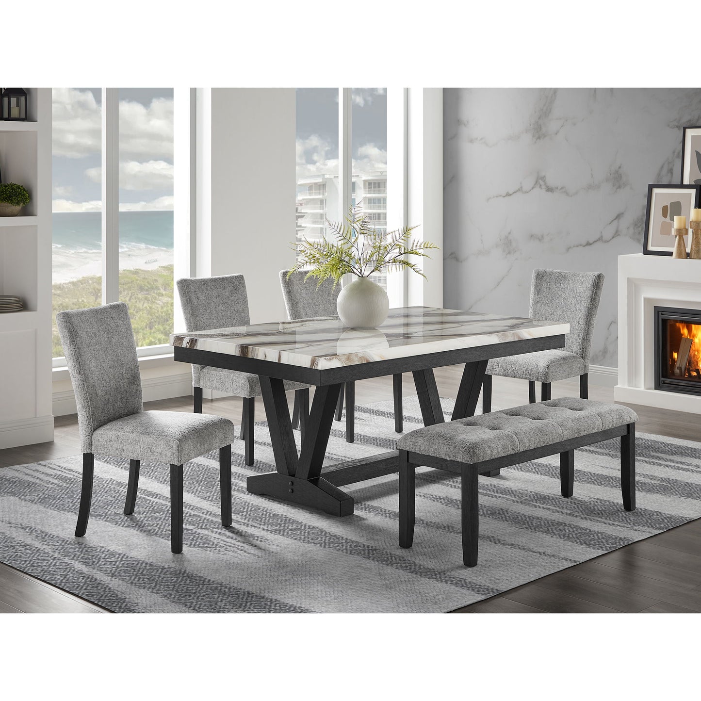 Oceanic - Dining Bench - Grey Global Furniture USA