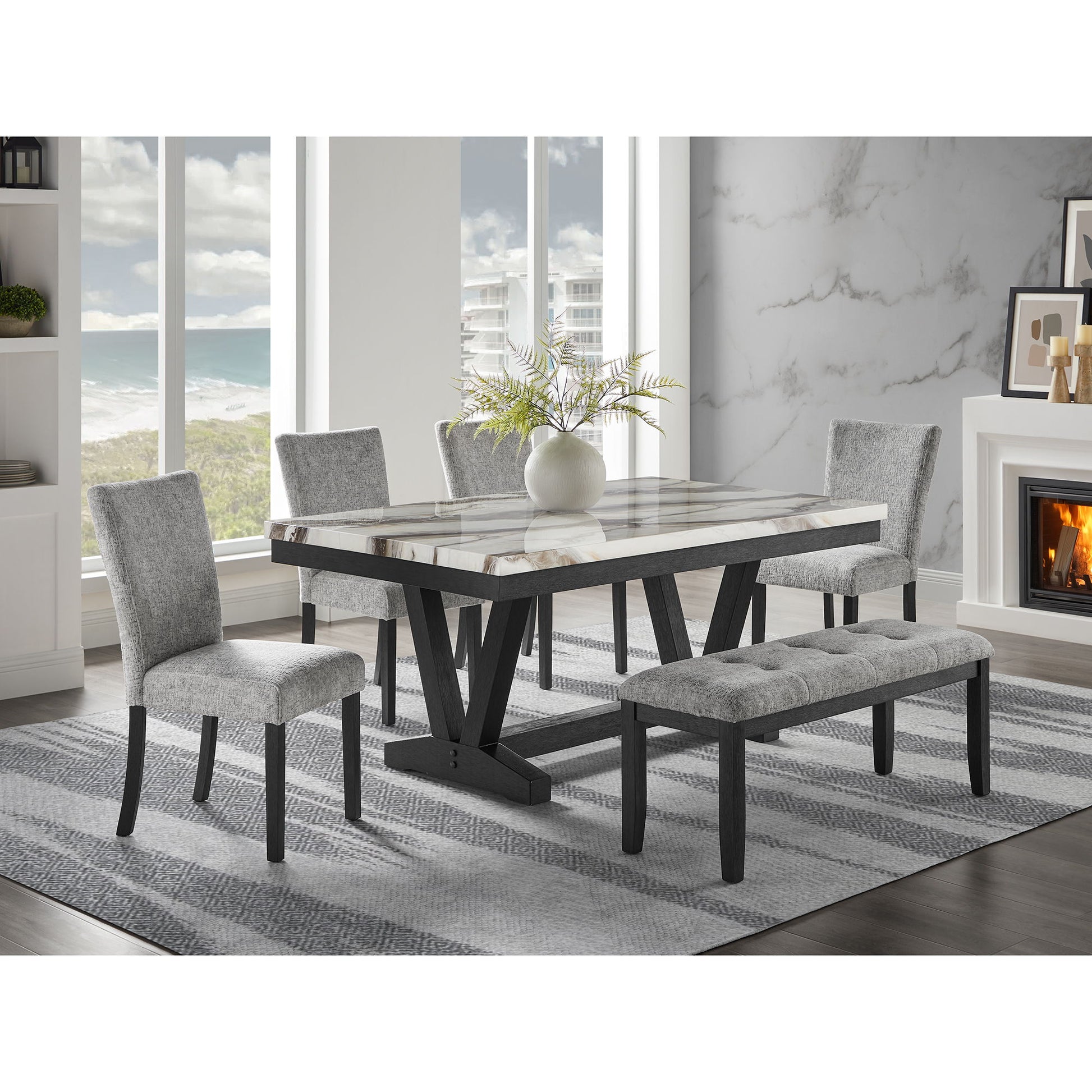 Oceanic - Dining Bench - Grey Global Furniture USA
