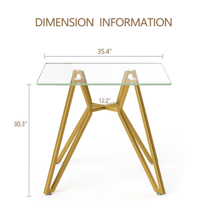 Modern Glass Dining Table With Metal Legs Home Essentials