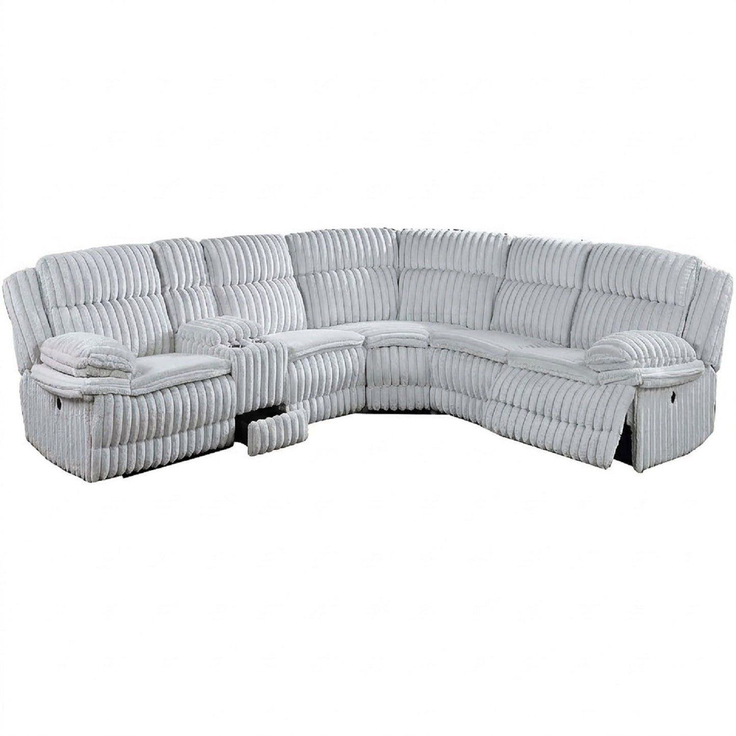 U-Shaped Sectional Sofa With Console Cup Holder, Storage Drawer, Manual Reclining Home Essentials