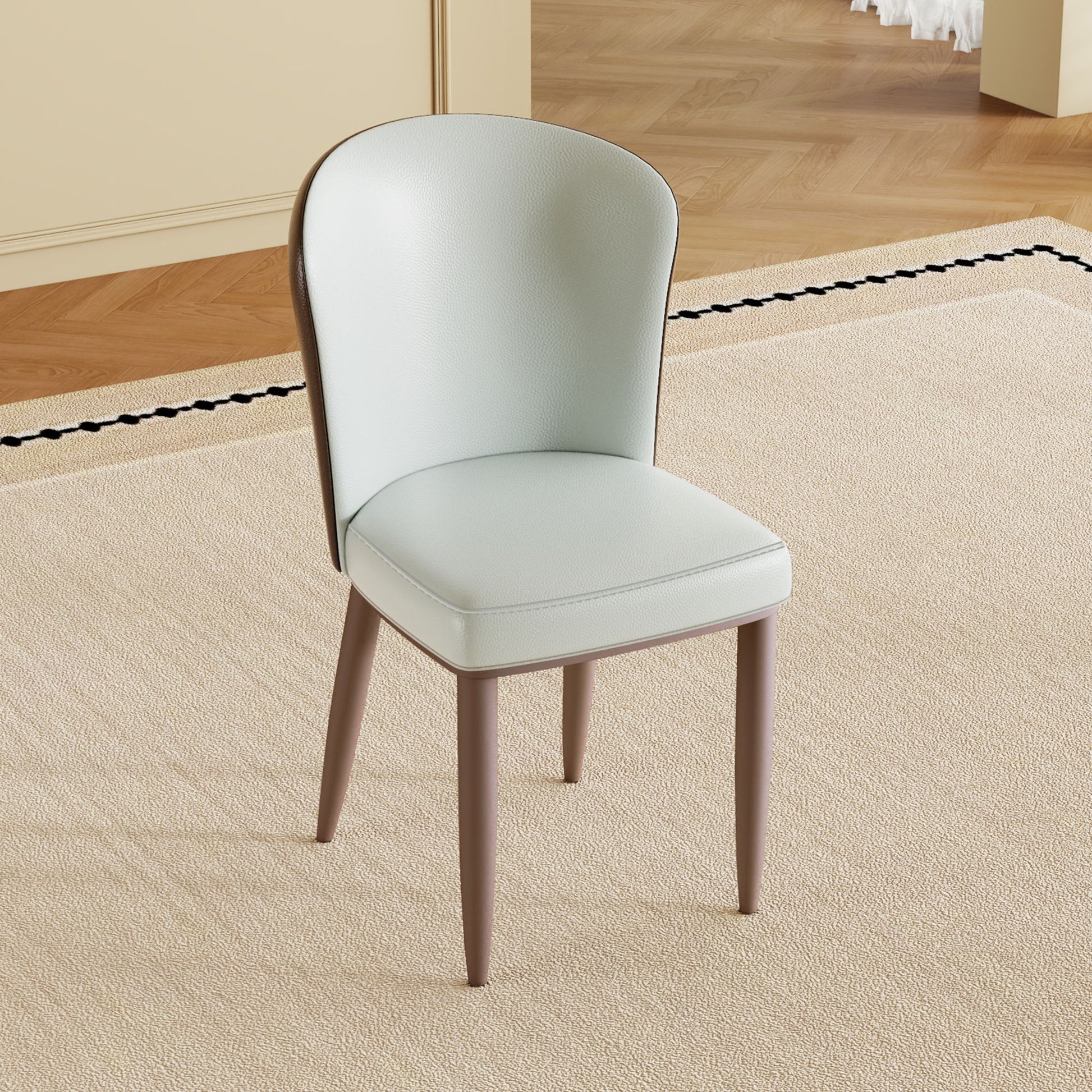 Dining Chair With Carbon Steel Legs, Comfortable Seating, (Set of 2) - White Home Essentials