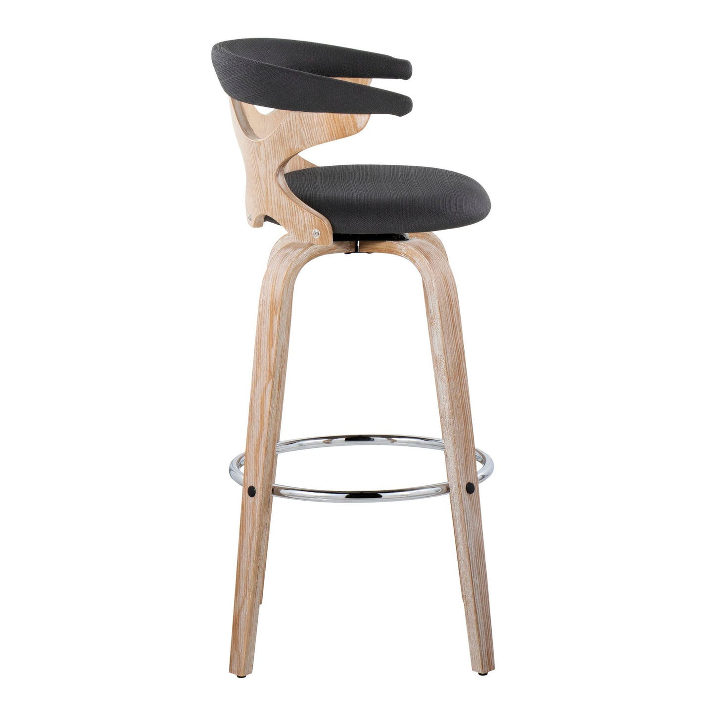 Gardenia - Contemporary Fixed Height Barstool With Swivel With Round Footrest (Set of 2) Lumi Source