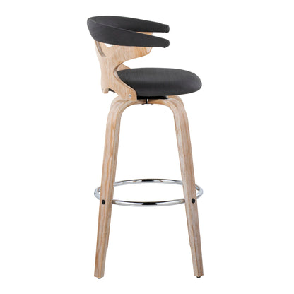 Gardenia - Contemporary Fixed Height Barstool With Swivel With Round Footrest (Set of 2) Lumi Source