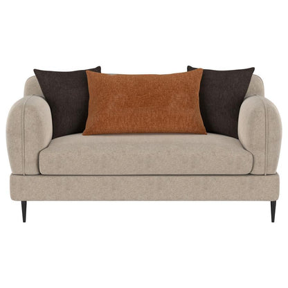 Jade - Chenille Upholstered Modern Track Arm Loveseat Coaster Fine Furniture