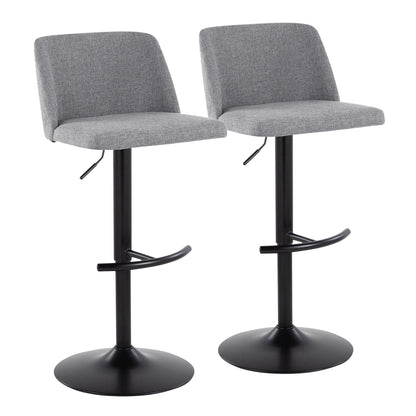Toriano - Contemporary Adjustable Bar Stool With Rounded T Footrest (Set of 2) Lumi Source