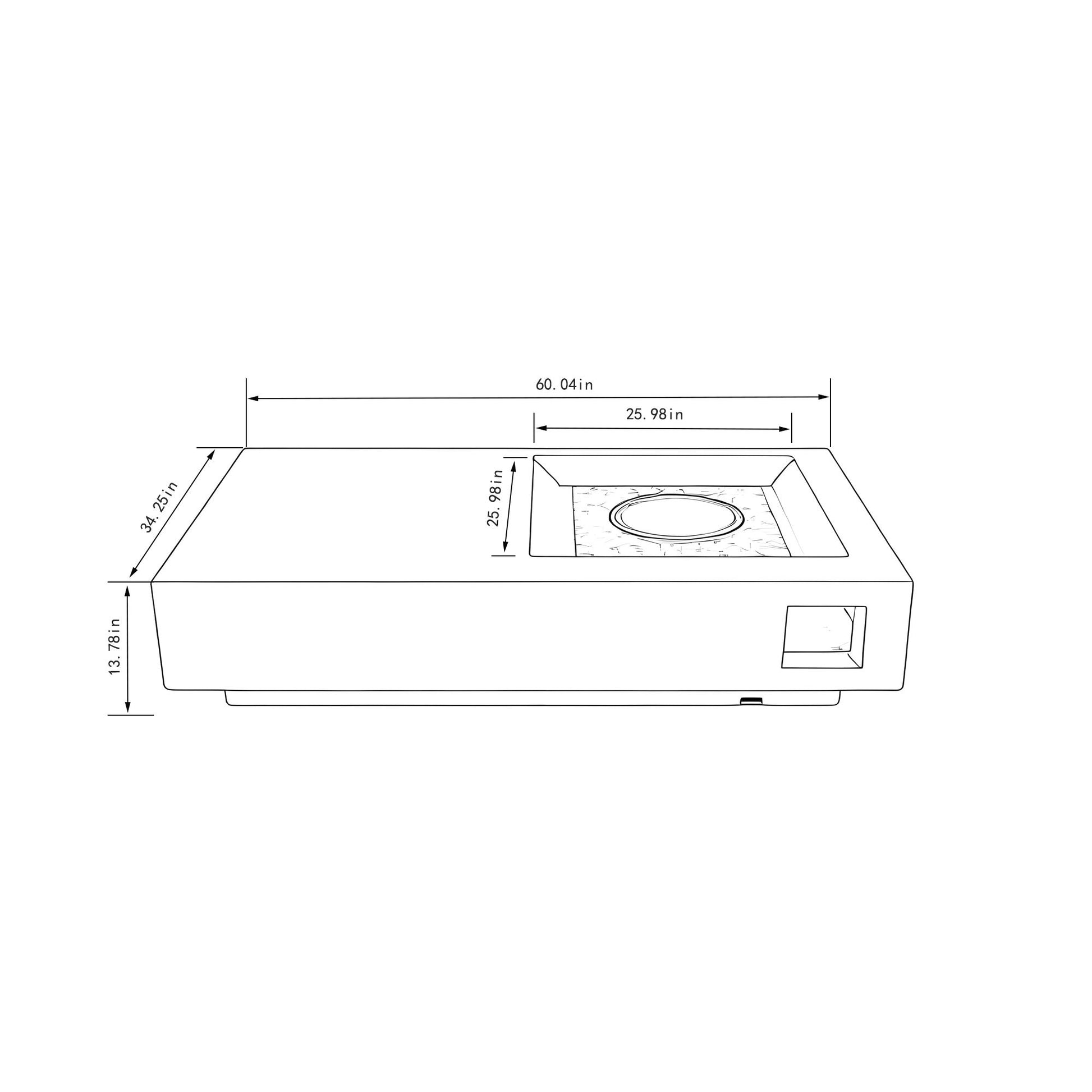 Propane Gas Fire Pit Table, 50000 Btu Rectangular Concrete Fire Pit For Outside Patio Deck Garden Backyard - Light Gray Home Essentials