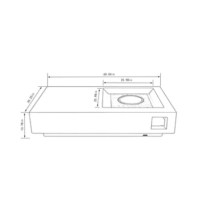Propane Gas Fire Pit Table, 50000 Btu Rectangular Concrete Fire Pit For Outside Patio Deck Garden Backyard - Light Gray Home Essentials