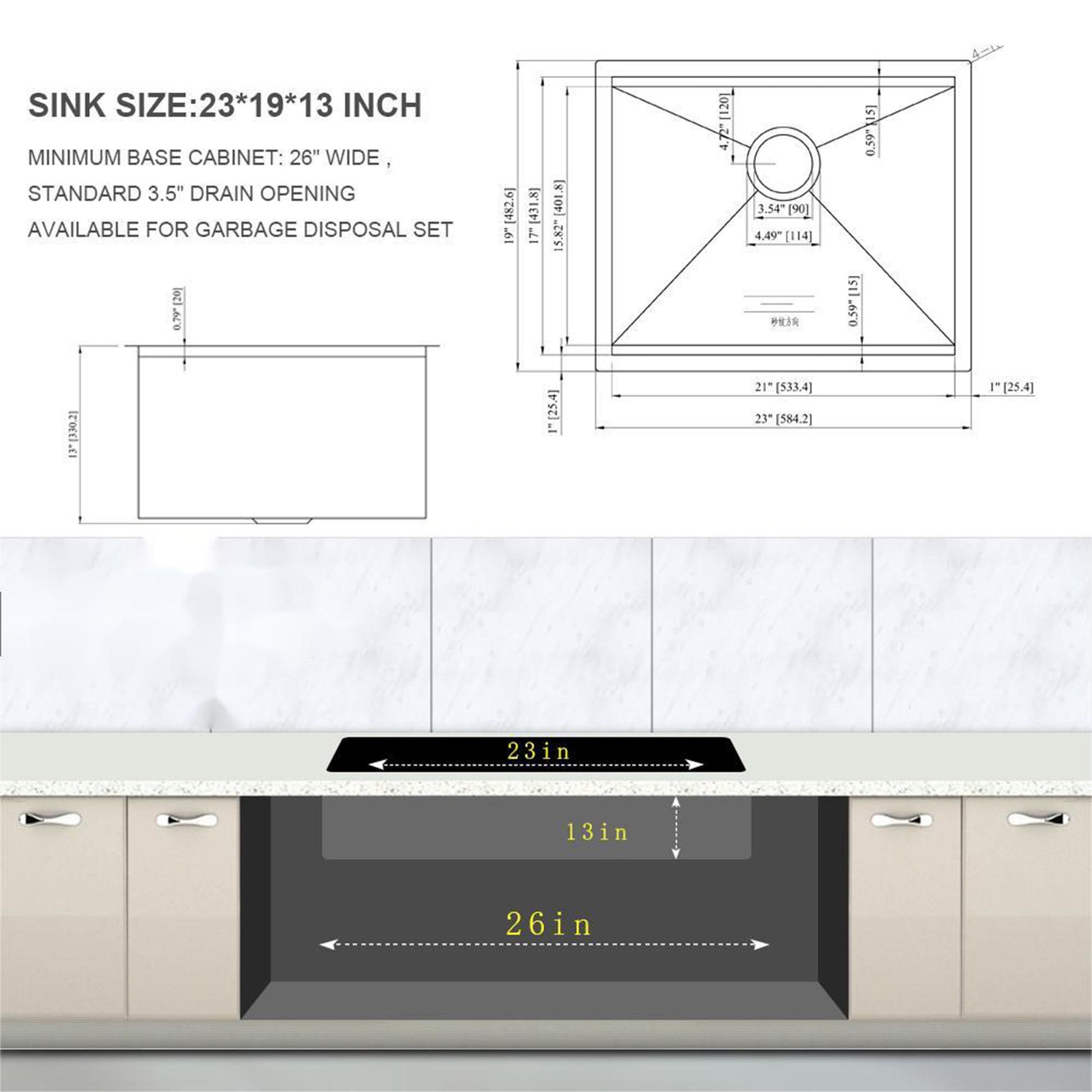 Laundry Workstation Undermount Utility Sink, Deep Single Bowl Daily Nest