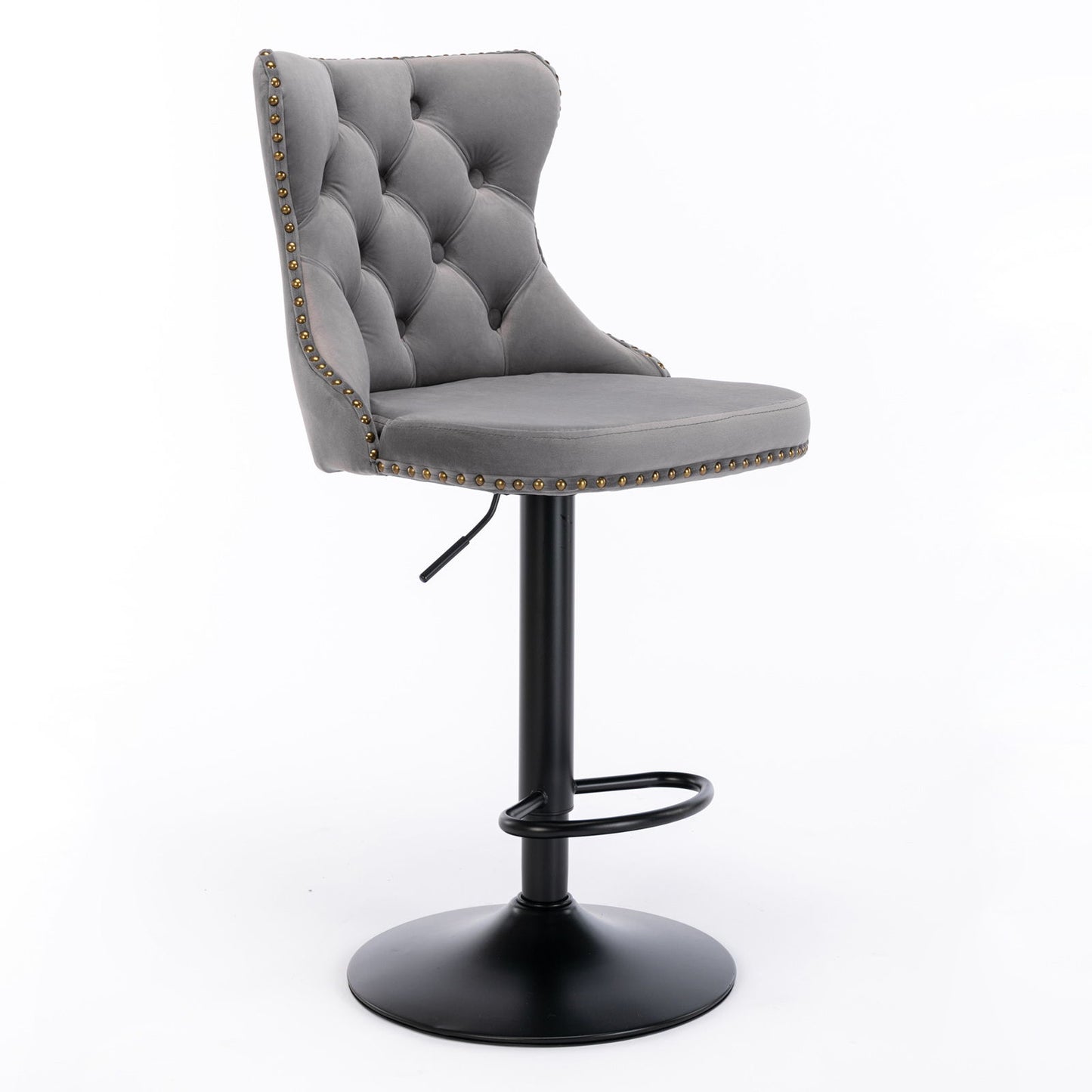 Swivel Velvet Barstools Adjusatble Seat Height, Modern Upholstered Bar Stools With Backs Comfortable Tufted For Home Pub And Kitchen Island (Set of 2) Home Essentials